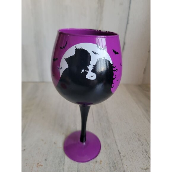Kirkland vintage happily ever after wine glass Dracula vampire Halloween - Picture 3 of 11